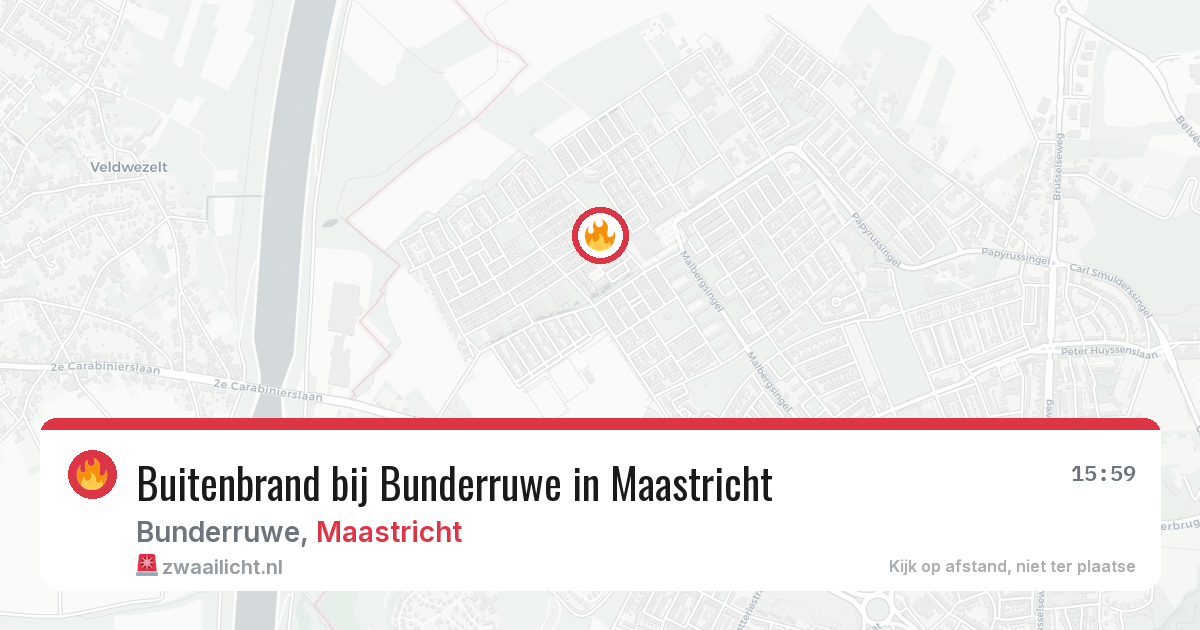 Buitenbrand bij Bunderruwe in Maastricht — 28 apr 2026