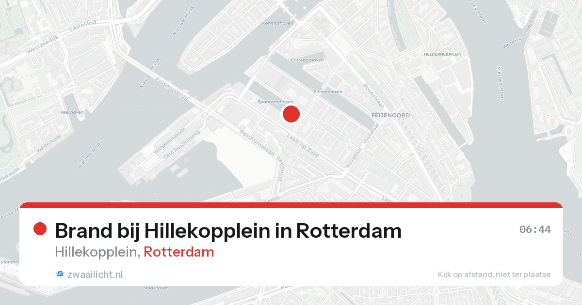 Brand bij Hillekopplein in Rotterdam — 18 aug 2026