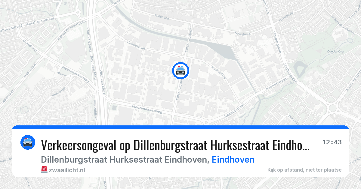 Verkeersongeval op Dillenburgstraat Hurksestraat Eindhoven in Eindhoven — 19 jun 2026