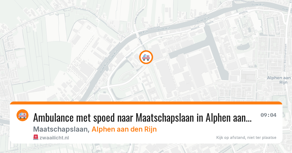 Ambulance met spoed naar Maatschapslaan in Alphen aan den Rijn — 15 jul 2026