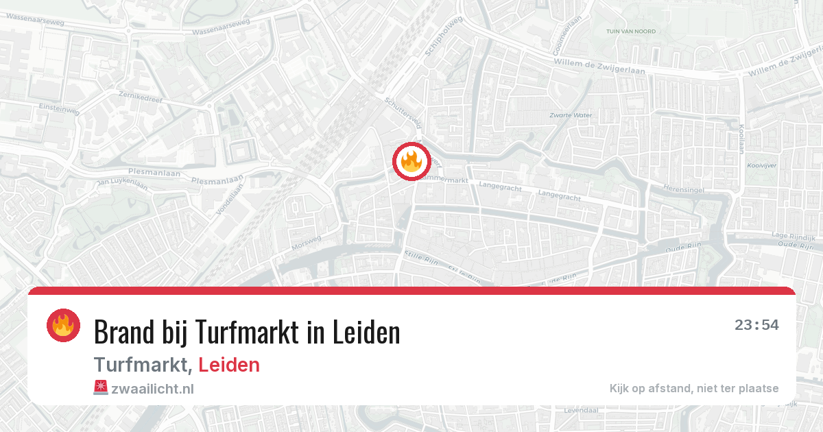 Brand bij Turfmarkt in Leiden — 29 apr 2026