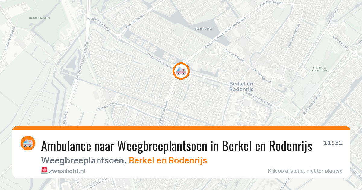 Ambulance naar Weegbreeplantsoen in Berkel en Rodenrijs — 4 jul 2026