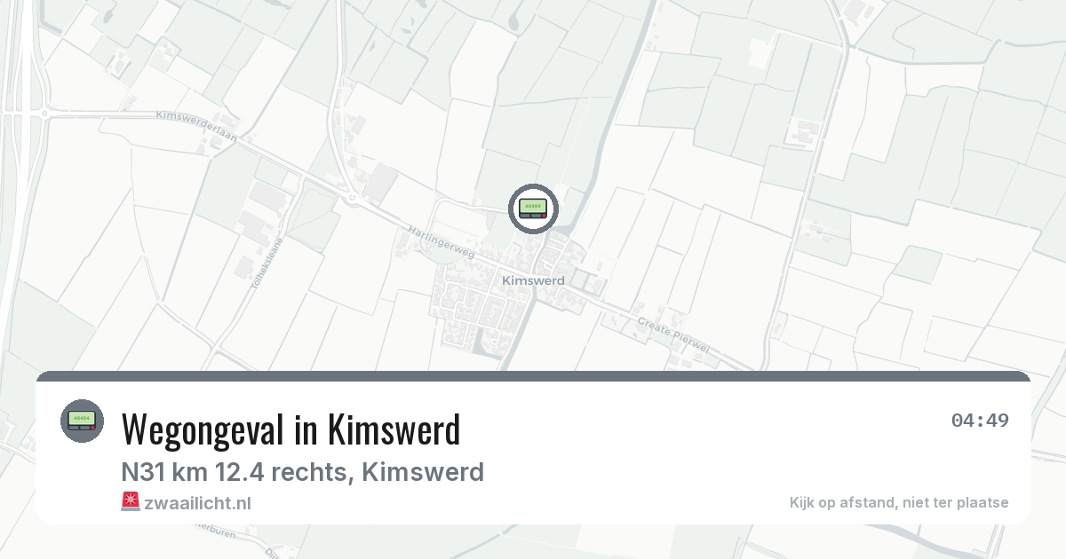 Wegongeval in Kimswerd — 4 feb 2026