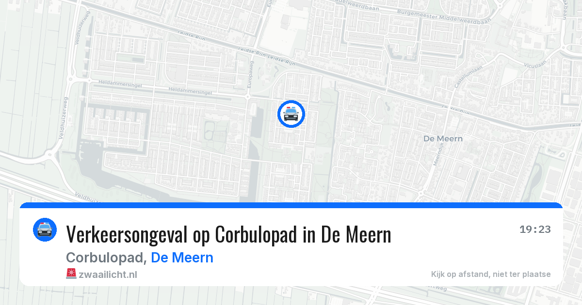Verkeersongeval op Corbulopad in De Meern — 23 jul 2026