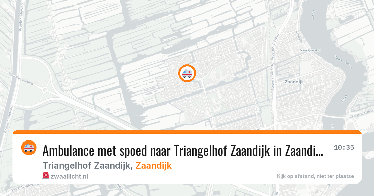 Ambulance met spoed naar Triangelhof Zaandijk in Zaandijk — 28 mrt 2026