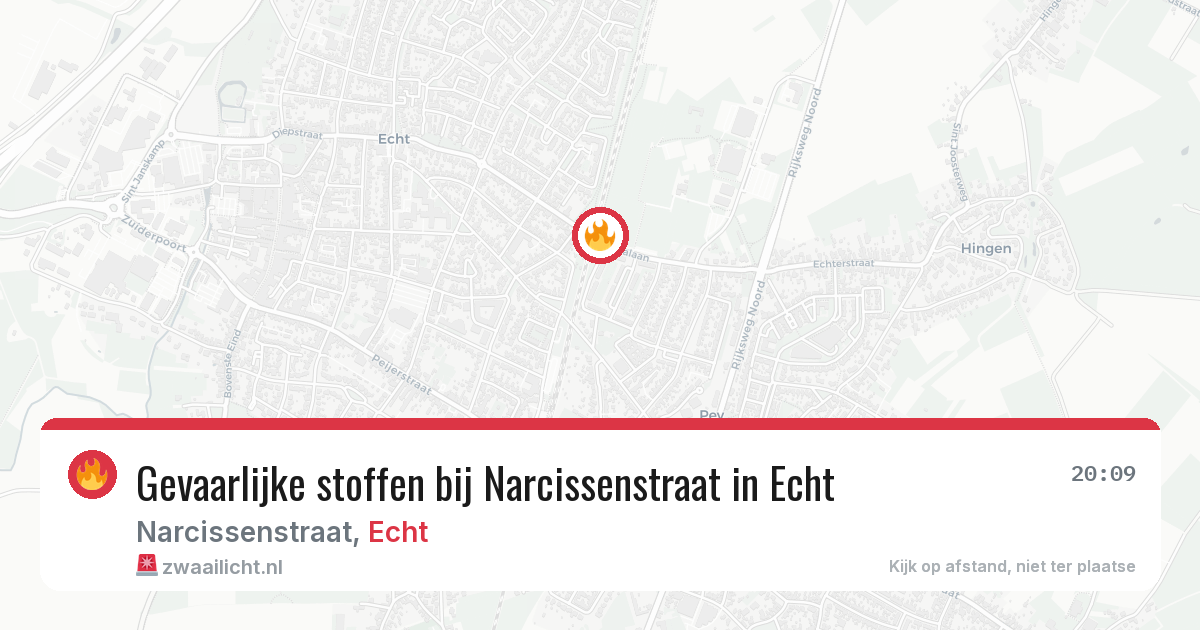 Gevaarlijke stoffen bij Narcissenstraat in Echt — 26 jul 2026