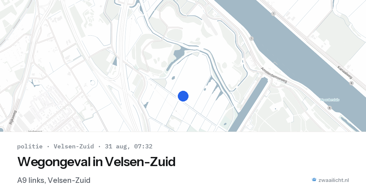 Wegongeval in Velsen-Zuid — 31 aug 2026