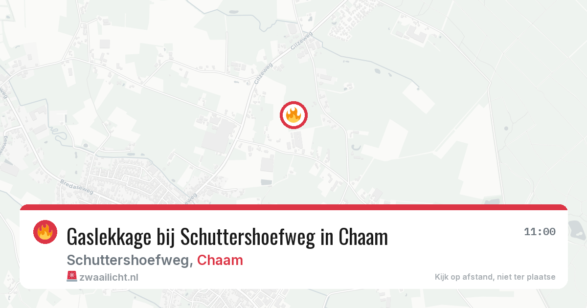 Gaslekkage bij Schuttershoefweg in Chaam — 24 apr 2026