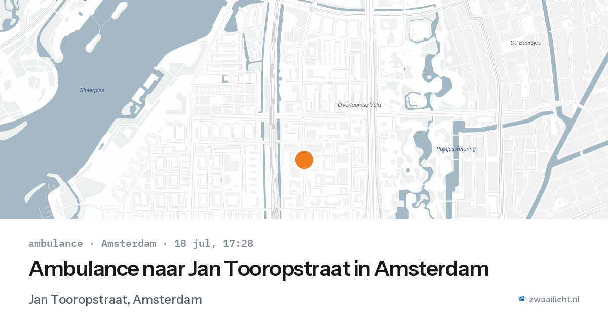 Ambulance naar Jan Tooropstraat in Amsterdam — 18 jul 2026