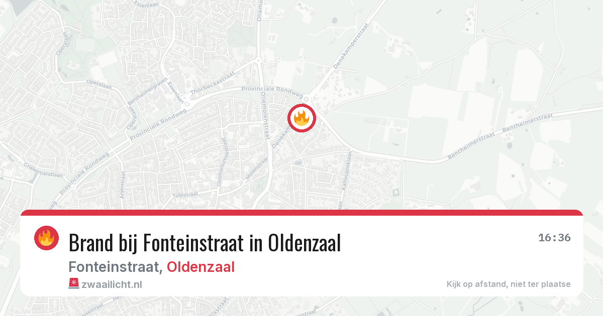 Brand bij Fonteinstraat in Oldenzaal — 10 jul 2026