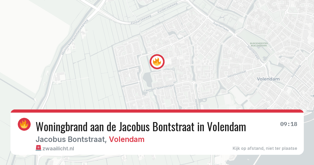 Woningbrand aan de Jacobus Bontstraat in Volendam — 19 mei 2026