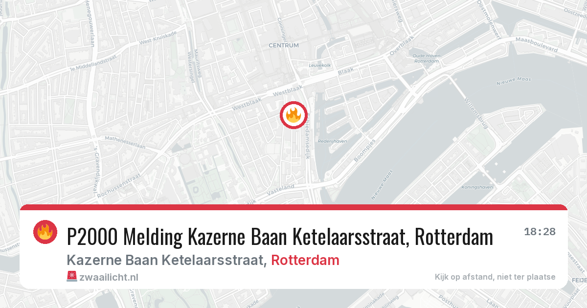 P2000 Melding Kazerne Baan Ketelaarsstraat, Rotterdam — 8 feb 2026