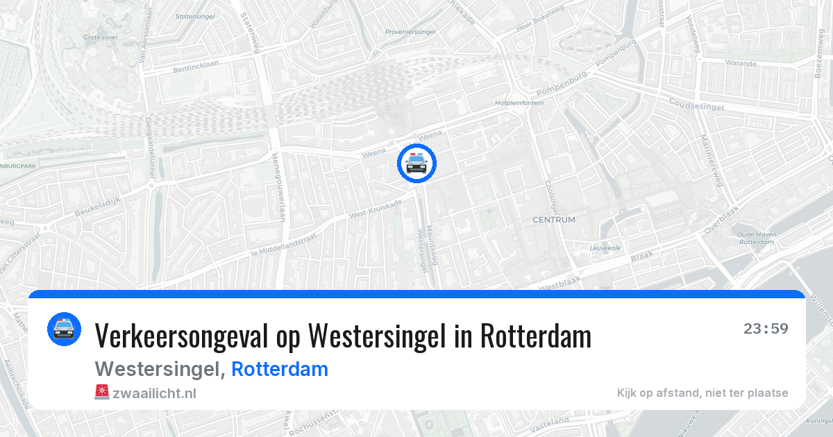 Verkeersongeval op Westersingel in Rotterdam — 5 apr 2026