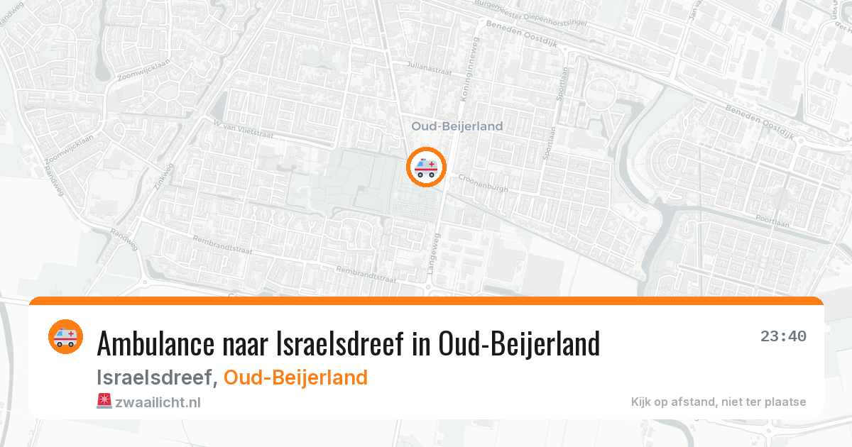 Ambulance naar Israelsdreef in Oud-Beijerland — 1 jun 2026