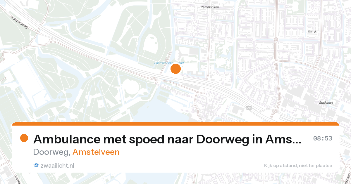 Ambulance met spoed naar Doorweg in Amstelveen — 27 aug 2026