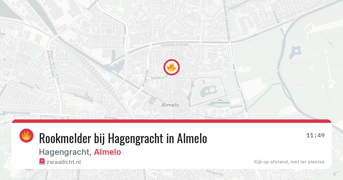 Rookmelder bij Hagengracht in Almelo — 22 jun 2026