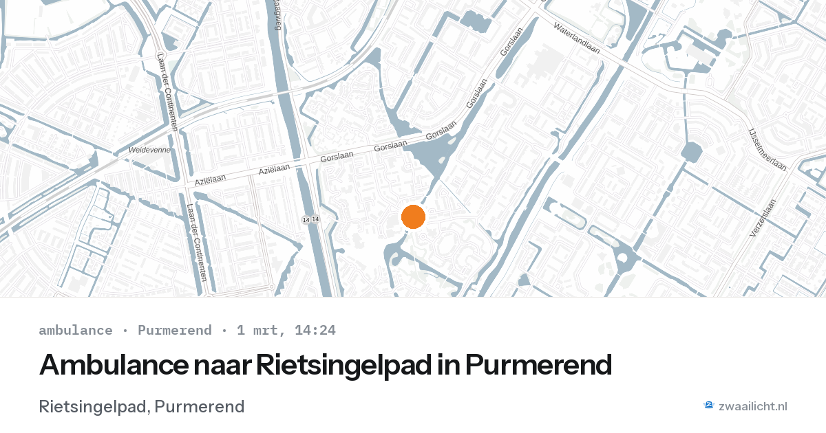 Ambulance naar Rietsingelpad in Purmerend — 1 mrt 2026