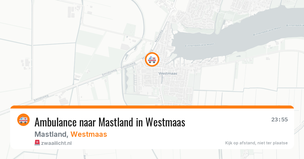 Ambulance naar Mastland in Westmaas — 26 jul 2026