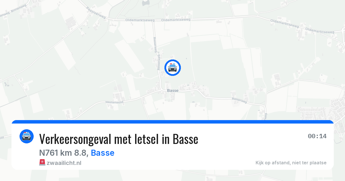 Verkeersongeval met letsel in Basse — 14 mei 2026