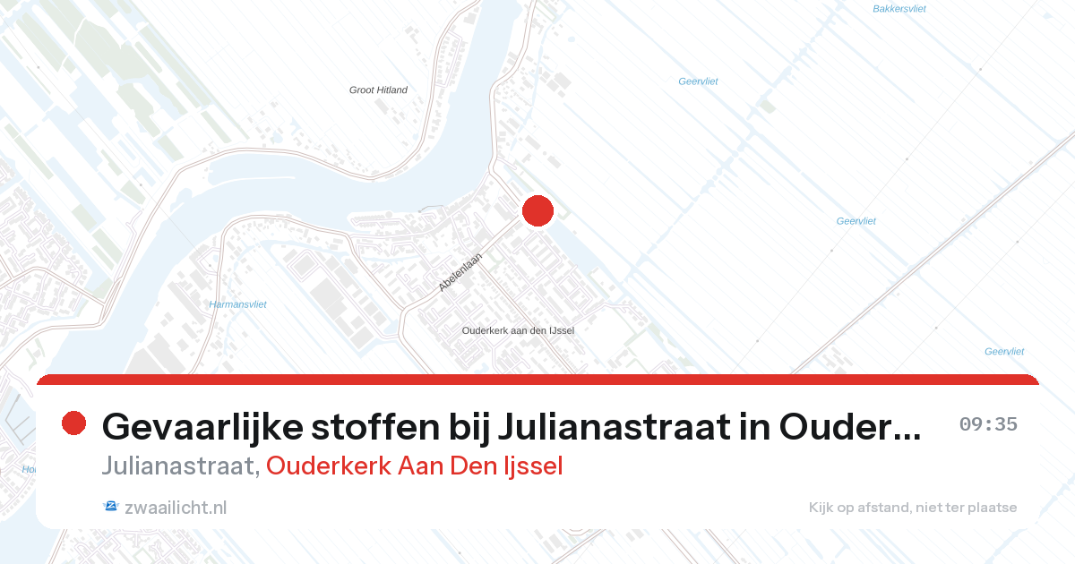 Gevaarlijke stoffen bij Julianastraat in Ouderkerk Aan Den Ijssel — 26 aug 2026