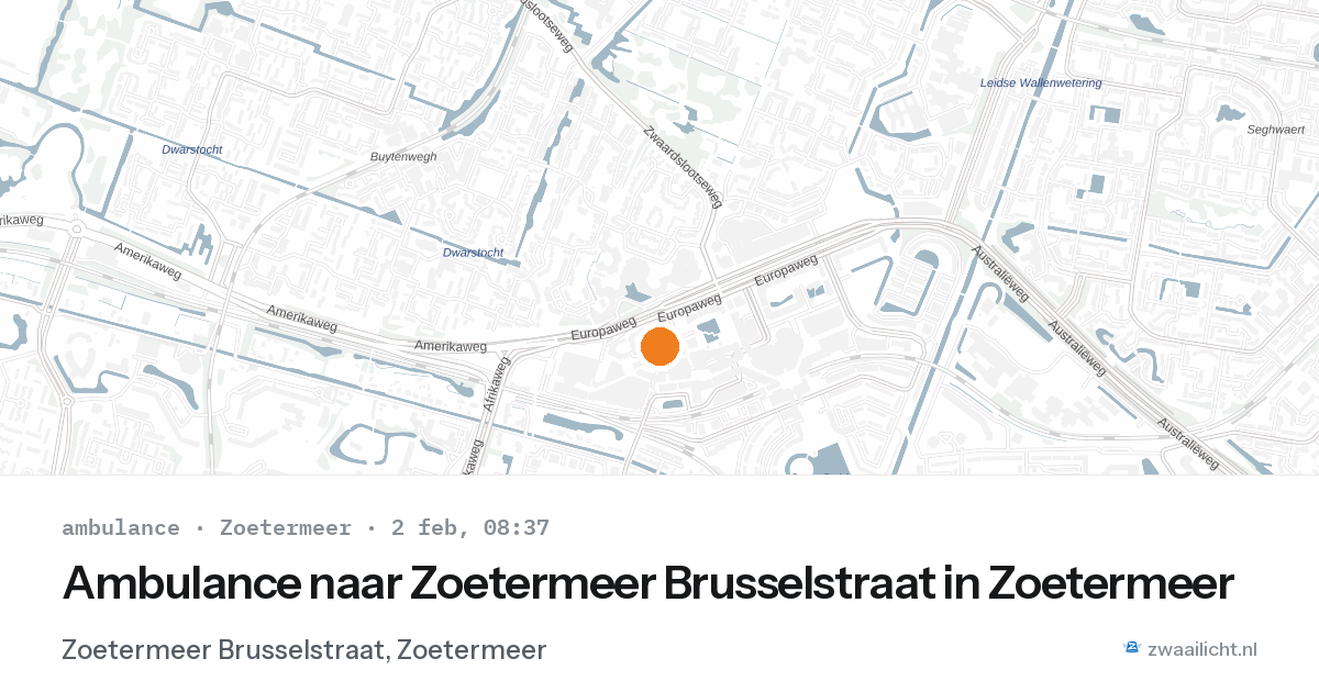 Ambulance naar Zoetermeer Brusselstraat in Zoetermeer — 2 feb 2026