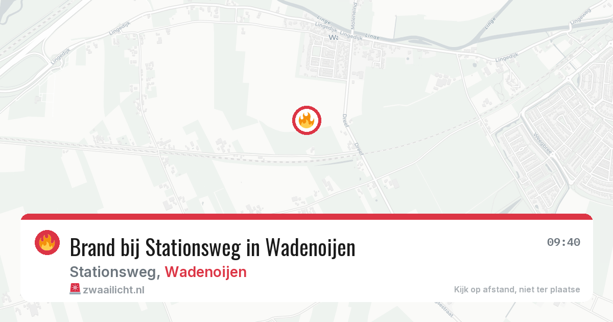 Brand bij Stationsweg in Wadenoijen — 29 apr 2026
