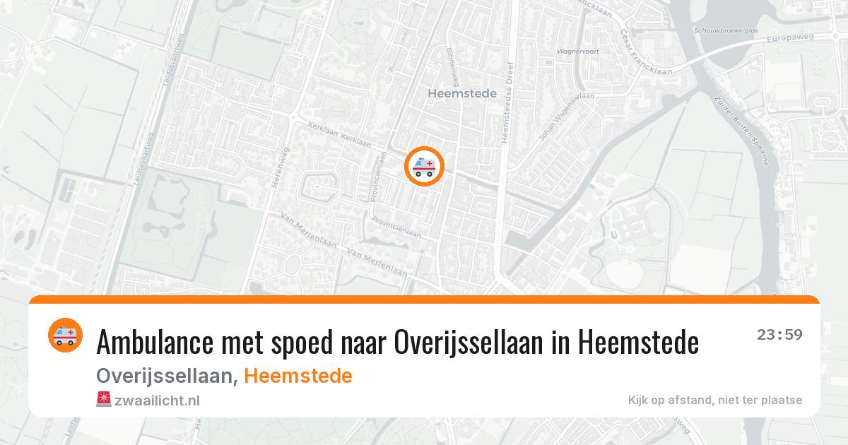 Ambulance met spoed naar Overijssellaan in Heemstede — 6 aug 2026