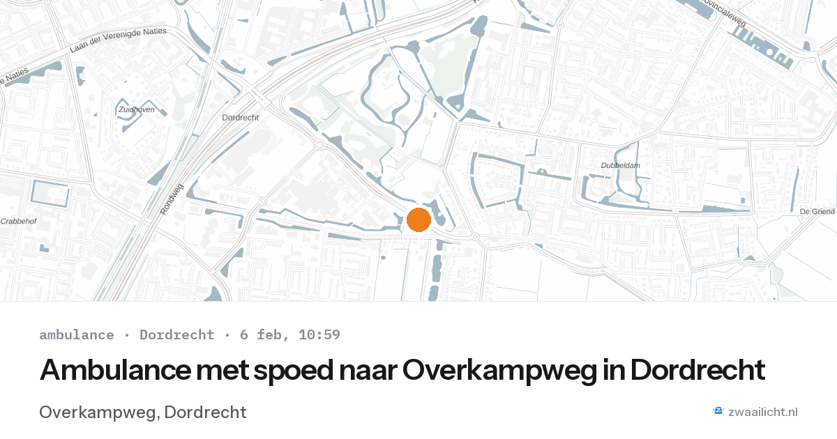 Ambulance met spoed naar Overkampweg in Dordrecht — 6 feb 2026