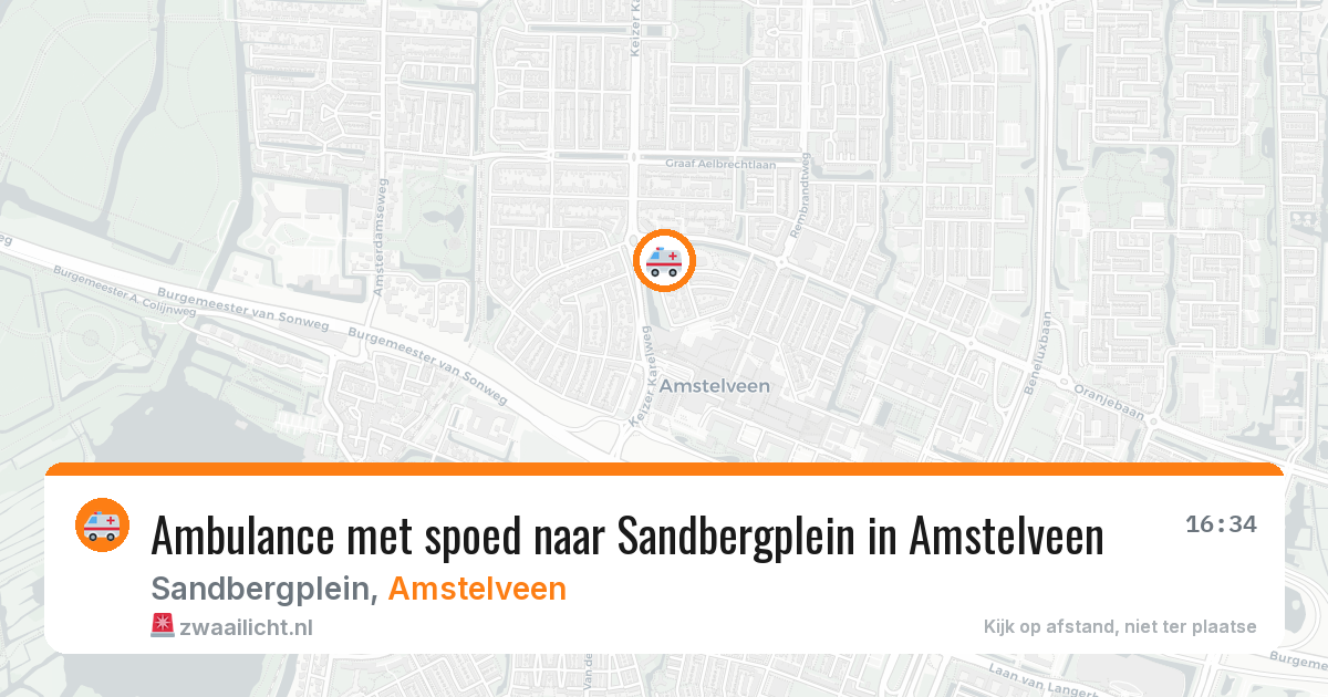 Ambulance met spoed naar Sandbergplein in Amstelveen — 23 jul 2026