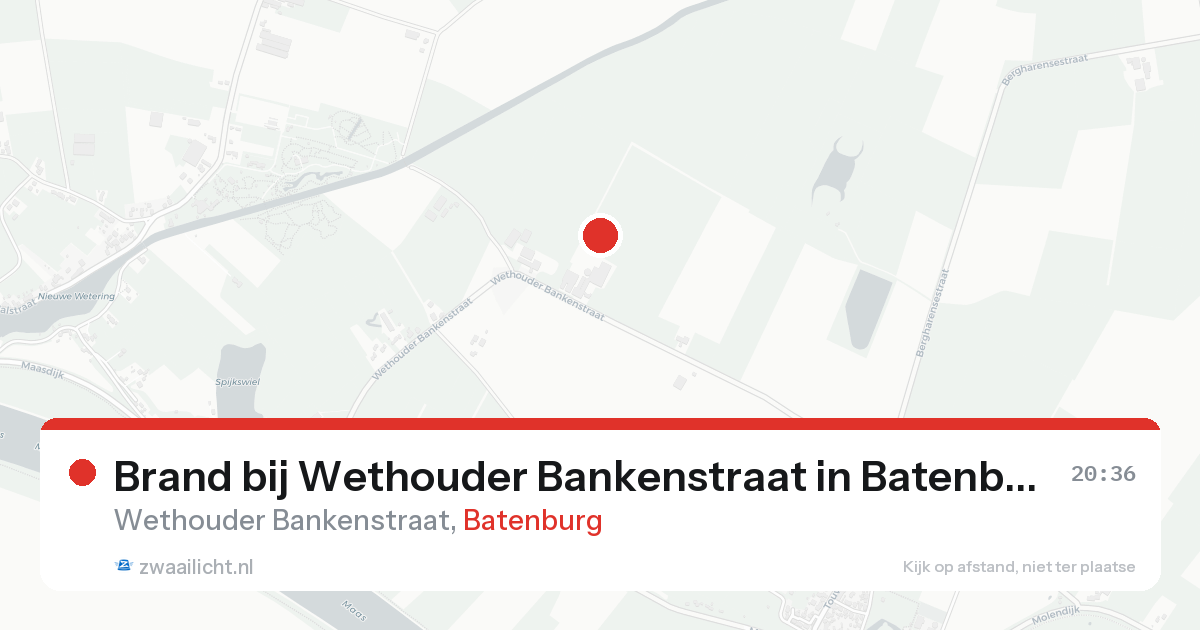 Brand bij Wethouder Bankenstraat in Batenburg — 22 aug 2026