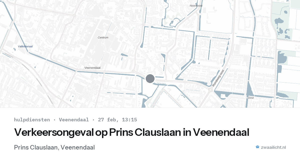 Verkeersongeval op Prins Clauslaan in Veenendaal — 27 feb 2026