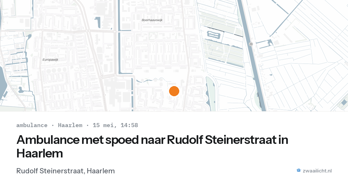 Ambulance met spoed naar Rudolf Steinerstraat in Haarlem — 15 mei 2026