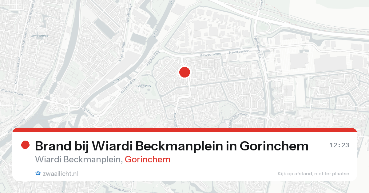Brand bij Wiardi Beckmanplein in Gorinchem — 22 aug 2026