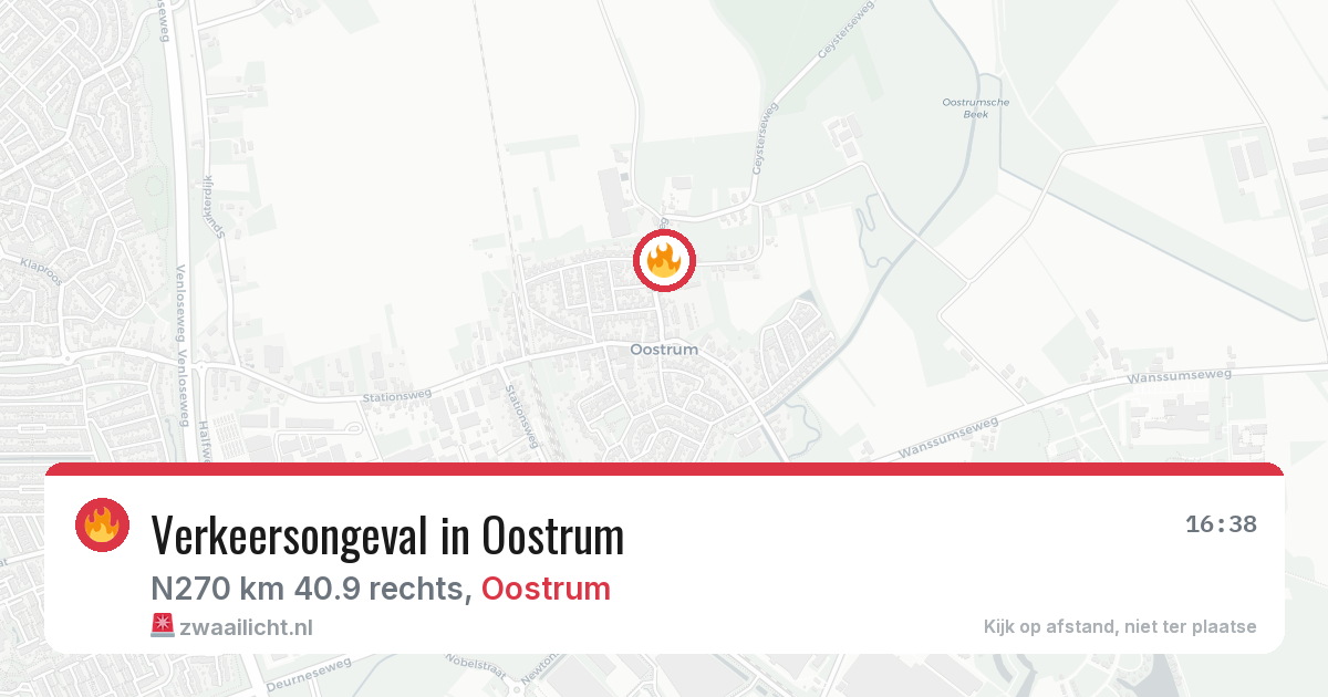 Verkeersongeval in Oostrum — 25 jun 2026