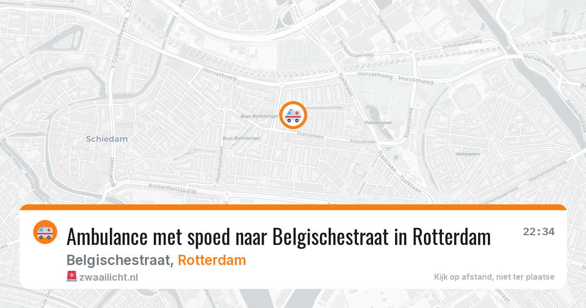 Ambulance met spoed naar Belgischestraat in Rotterdam — 25 jun 2026