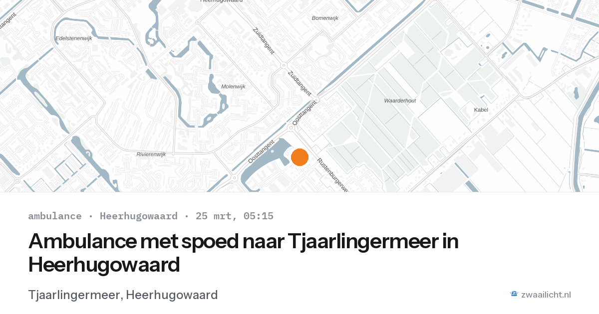 Ambulance met spoed naar Tjaarlingermeer in Heerhugowaard — 25 mrt 2026