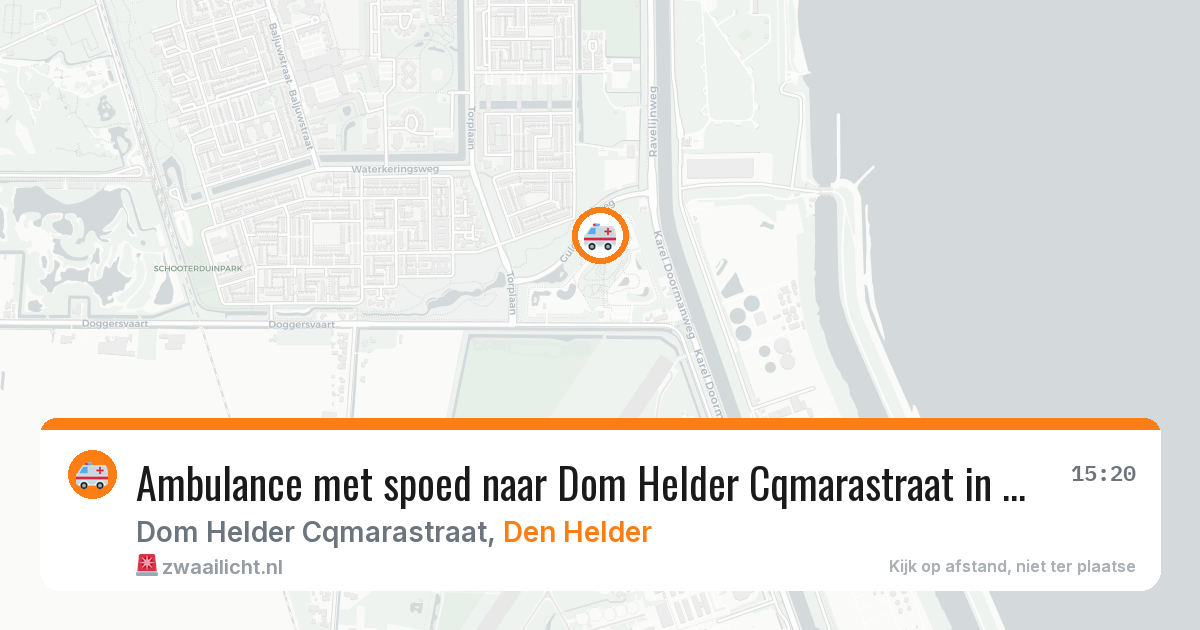 Ambulance met spoed naar Dom Helder Cqmarastraat in Den Helder — 1 jul 2026