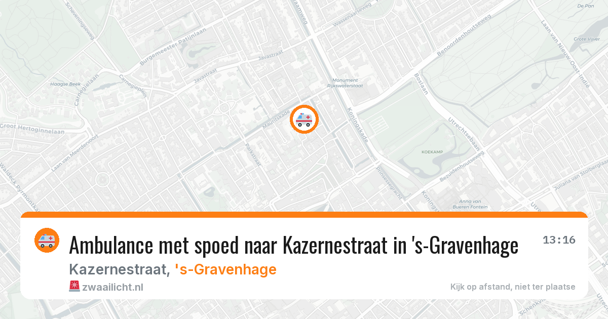Ambulance met spoed naar Kazernestraat in 's-Gravenhage — 5 jul 2026