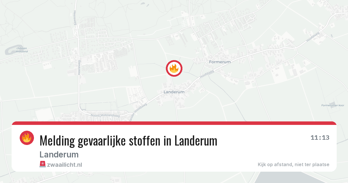 Melding gevaarlijke stoffen in Landerum — 22 mei 2026