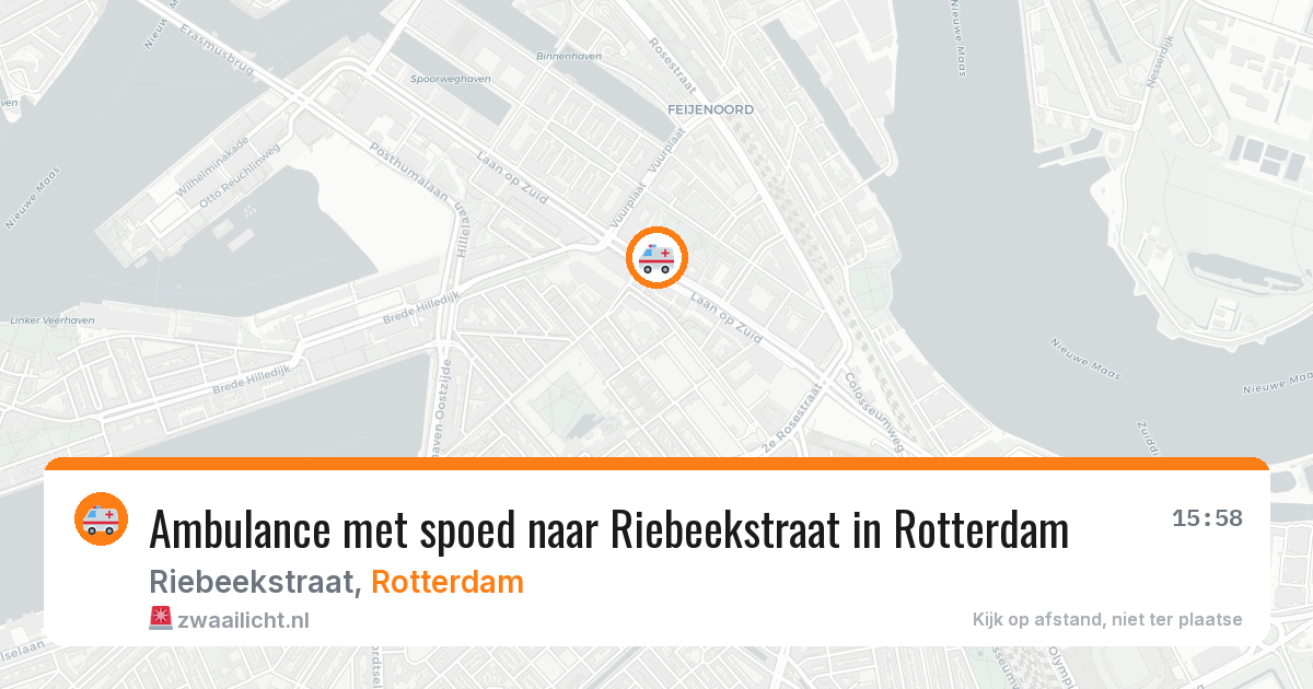 Ambulance met spoed naar Riebeekstraat in Rotterdam — 14 mrt 2026