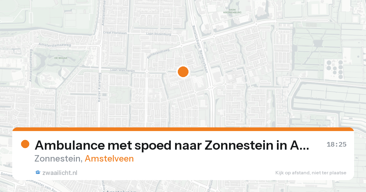 Ambulance met spoed naar Zonnestein in Amstelveen — 15 aug 2026