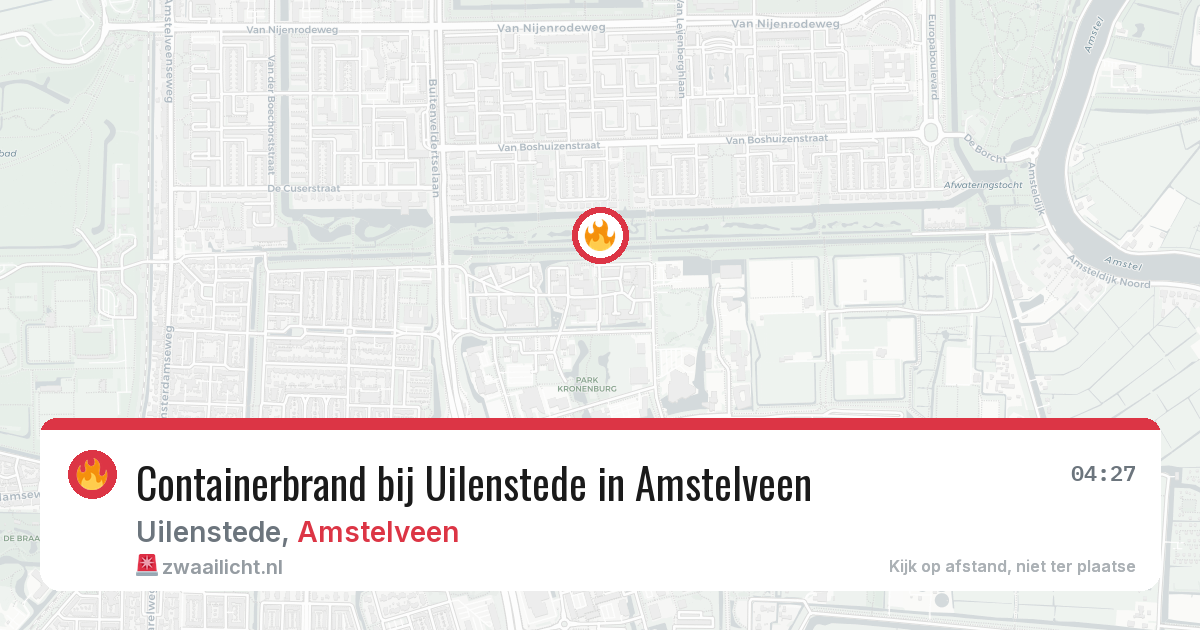 Containerbrand bij Uilenstede in Amstelveen — 29 jul 2026