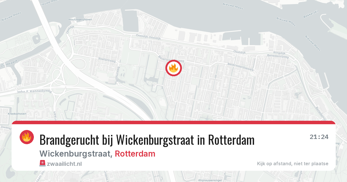 Brandgerucht bij Wickenburgstraat in Rotterdam — 14 jun 2026