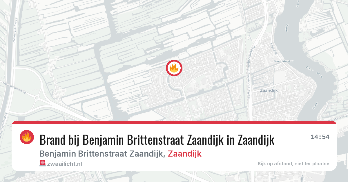 Brand bij Benjamin Brittenstraat Zaandijk in Zaandijk — 20 feb 2026