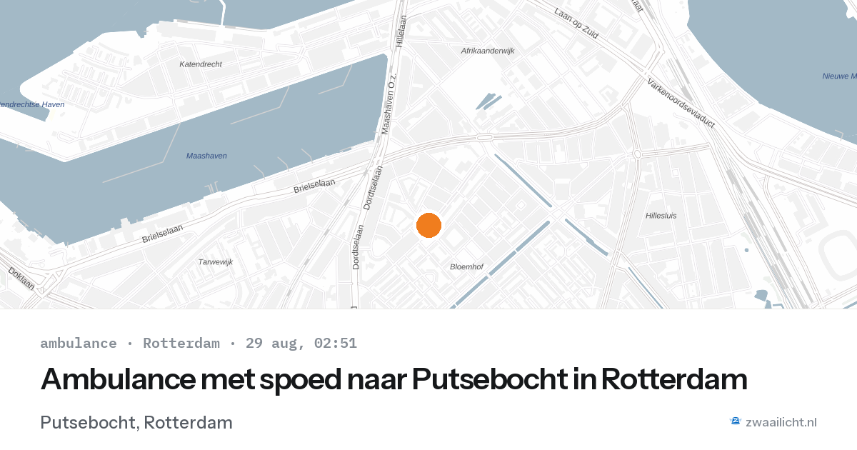 Ambulance met spoed naar Putsebocht in Rotterdam — 29 aug 2026