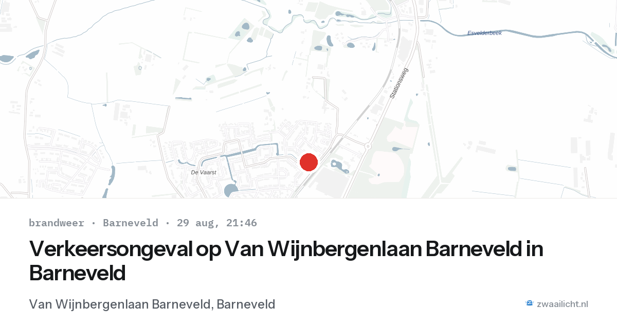 Verkeersongeval op Van Wijnbergenlaan Barneveld in Barneveld — 29 aug 2026