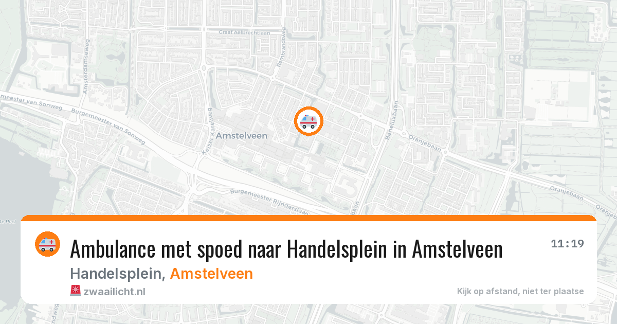 Ambulance met spoed naar Handelsplein in Amstelveen — 13 aug 2026