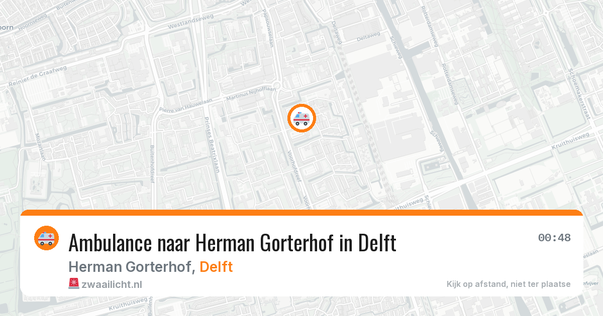 Ambulance naar Herman Gorterhof in Delft — 3 aug 2026
