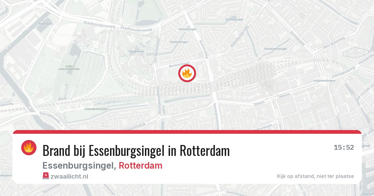 Brand bij Essenburgsingel in Rotterdam — 27 jul 2026