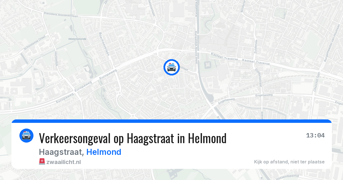 Verkeersongeval op Haagstraat in Helmond — 1 aug 2026